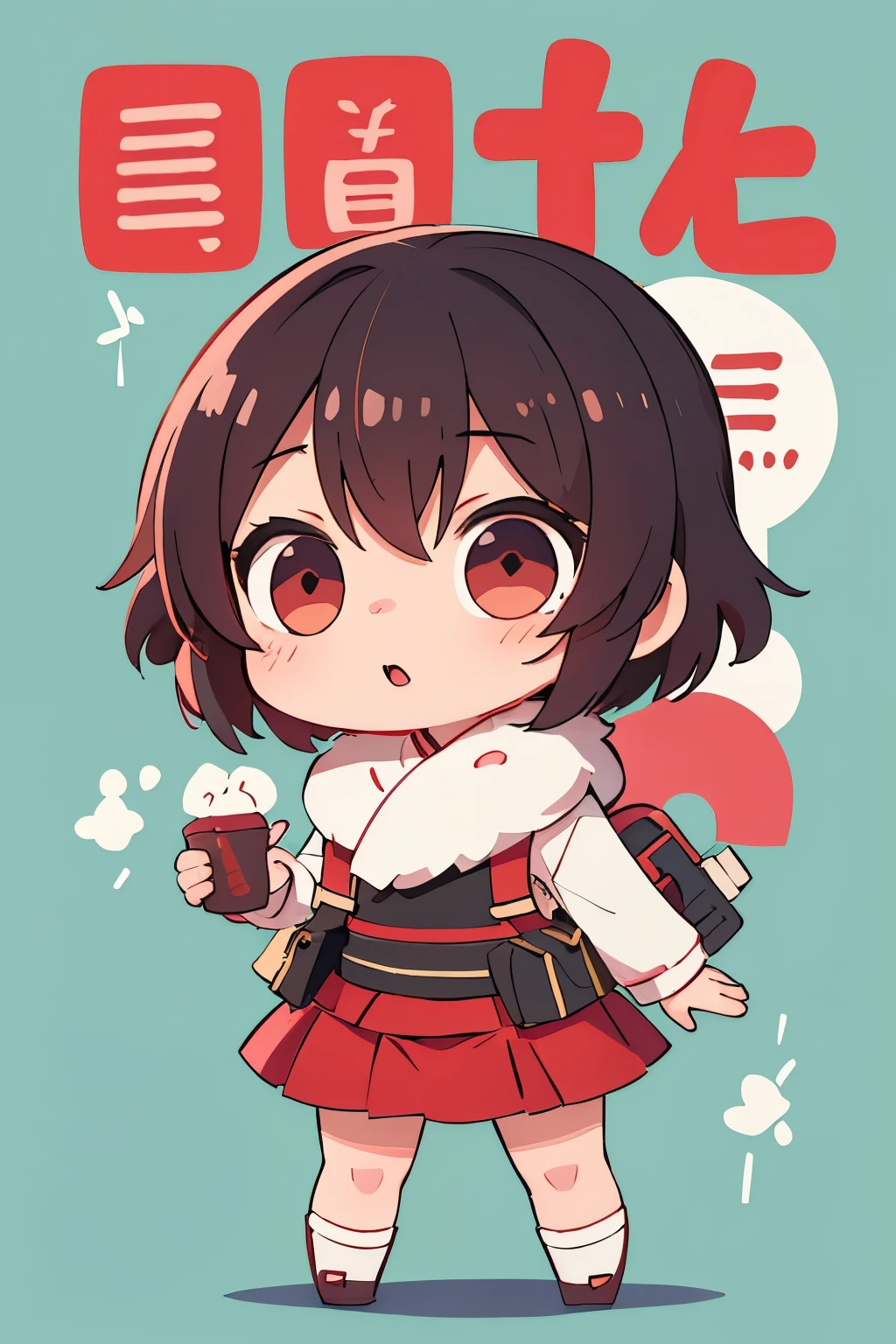 Senko, achatado,con,chibi