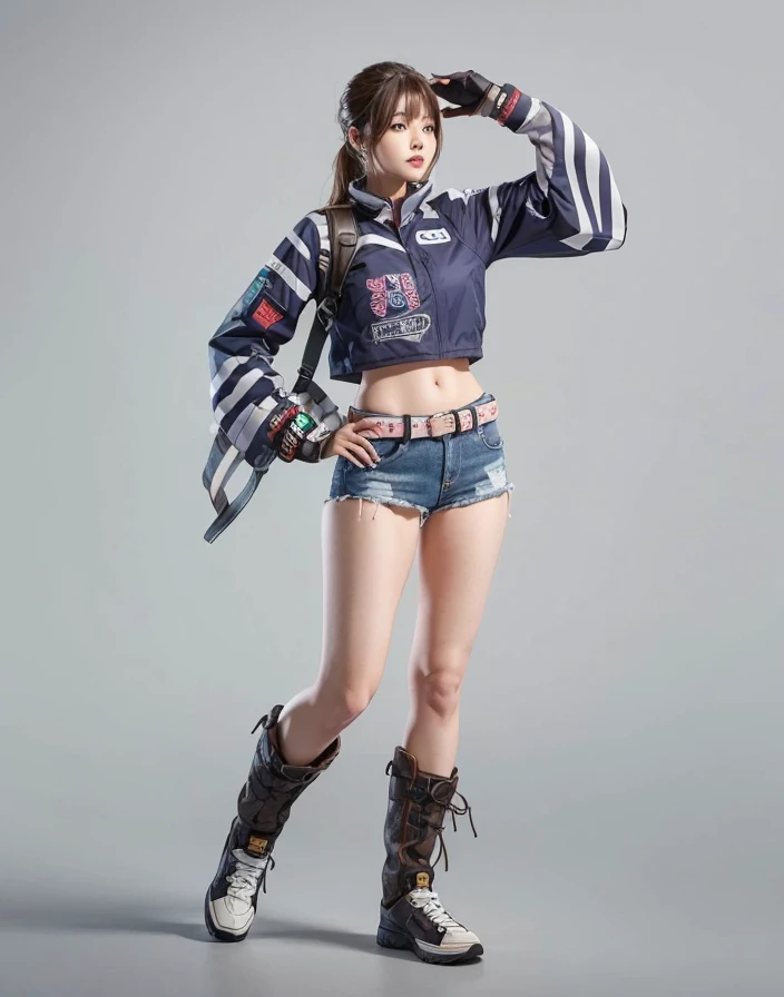 1girl, michelle chang, brown hair, realistic