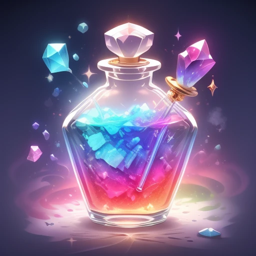 Rainbow, potion, crystals, girly