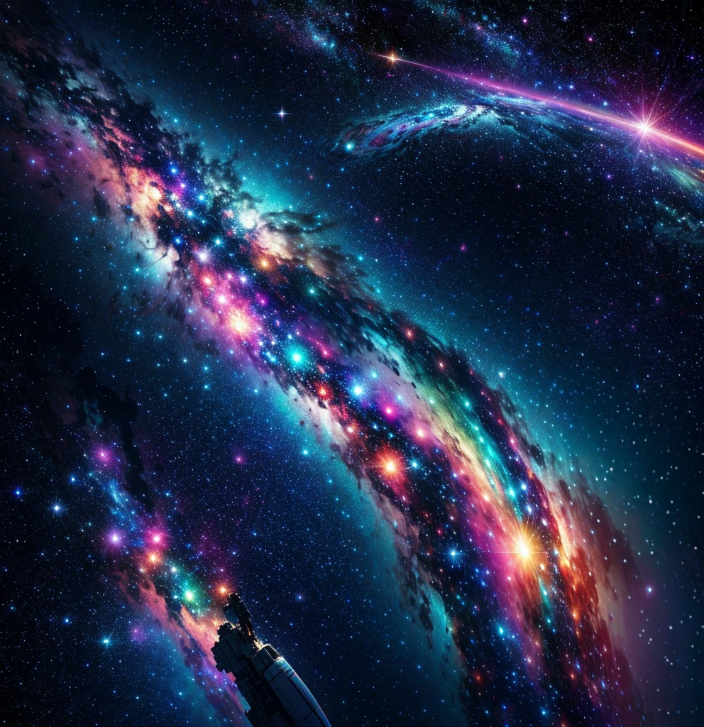 (Masterpiece), Cosmic Affection (Portraying Pops with a Galaxy Theme), Vibrant Galaxy Hues, Derretimento de Naves Espaciais!, Galactic Hues, Fantasy Space Exploration, Celestial Wonders, outer space, Galactic Palette, Space Colors Abound, Beeple and Jeremias Ketner's Collaboration, Cool Smooth Space Colors, Inspired by Cyril Rolando, Space Theme, Frozen in Time, Space-Themed, Surreal Space Odyssey, Raspberry Tones, 8K,
(High Quality), One-of-a-kind Artwork, A