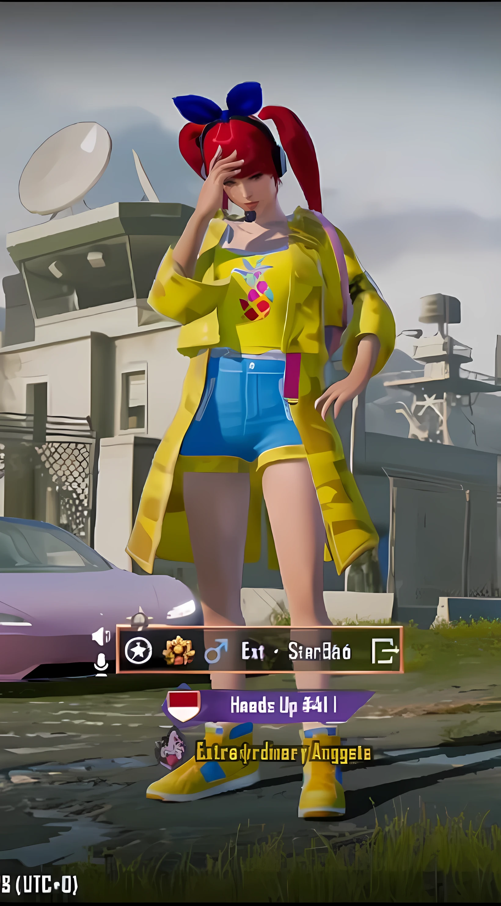 a close up of a person in a costume on a street, wearing red and yellow hero suit, faye valentine, mechanic punk outfit, chrome outfit, multilayered outfit, wearing cyberpunk 2 0 7 7 jacket, fashion gameplay screenshot, clear outfit design, posing as a jojo character, as a character in tekken, new character, yakuza slim girl