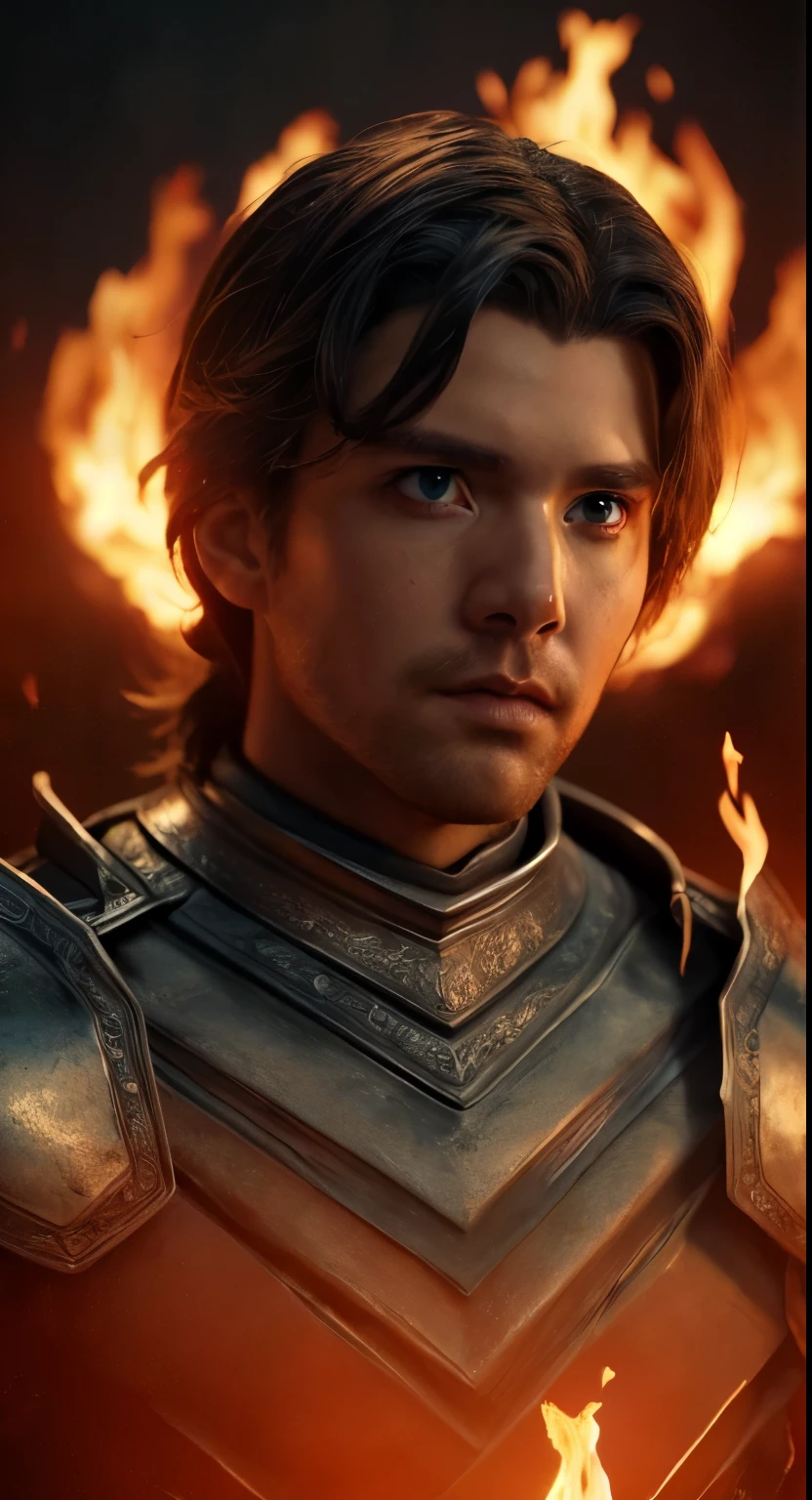 (((Cinematic epic poster))) of Criston Cole  wearing a combat armor, Gothic style, (((detailed face))), (a detailed RAW photo of a ), (master part:1.0), (best quality:1.4), (Ultra Highres:1.2), (photorealistic:1.4), 8K resolution, Canon EOS R5, 50 millimeters, Absurd, Ultra Detailed, sharp focus, Cinematic lighting, detailed face, (ULZZANG-6500-V1.1), detailed skin texture, pale skin, chest round, (pale :0.5), Cinematic lighting. (((Abstract flames background, cinematic lighting )))