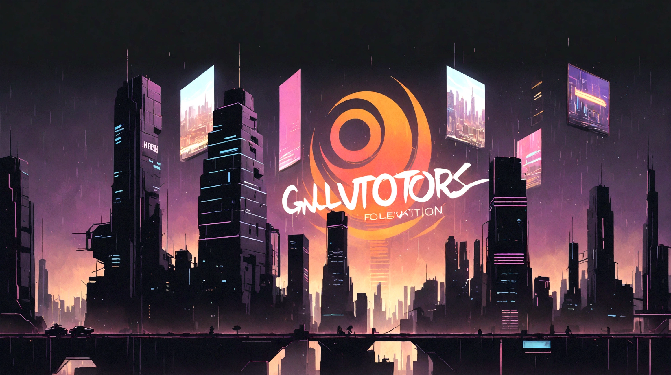 cyberpunk city, neon lights, skyscrapers, flying cars, advanced technology, futuristic architecture, moody lighting, cinematic atmosphere, dramatic shadows, intricate details, seamless blending of digital and physical, retro-futuristic aesthetic, chrome accents, holographic displays, gritty urban environment, rainy streets, glowing billboards, hazy atmosphere, mechanical structures, dystopian landscape, vibrant colors, striking contrasts, hyper-realistic rendering, cinematic composition, breathtaking scale, masterpiece