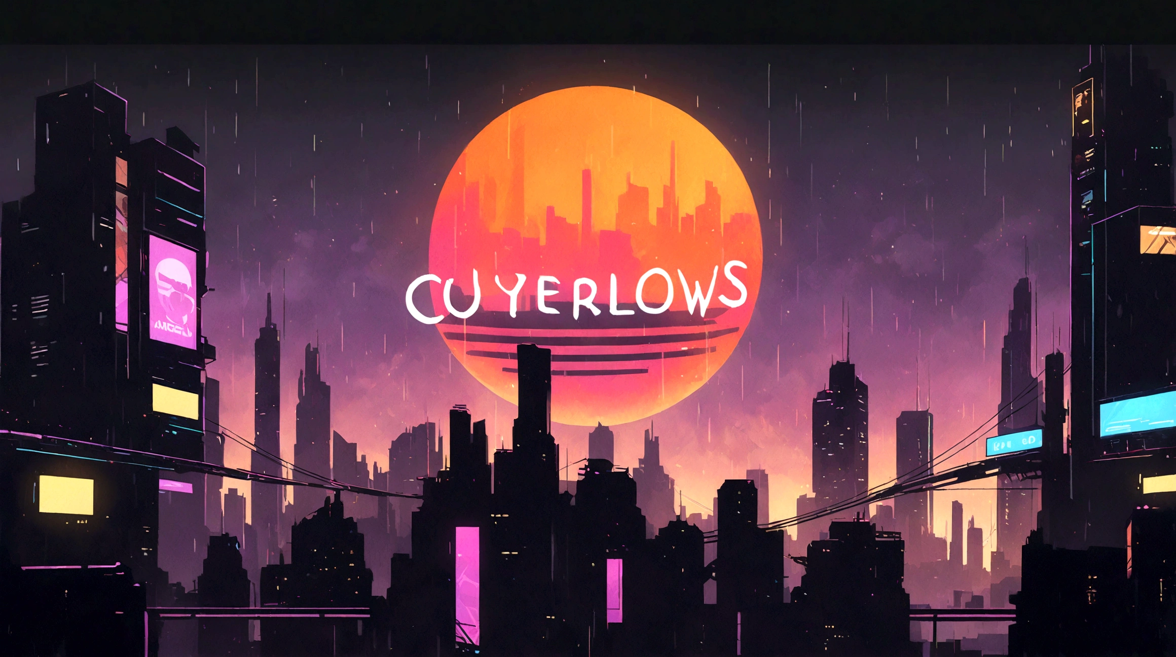 cyberpunk city, neon lights, skyscrapers, flying cars, advanced technology, futuristic architecture, moody lighting, cinematic atmosphere, dramatic shadows, intricate details, seamless blending of digital and physical, retro-futuristic aesthetic, chrome accents, holographic displays, gritty urban environment, rainy streets, glowing billboards, hazy atmosphere, mechanical structures, dystopian landscape, vibrant colors, striking contrasts, hyper-realistic rendering, cinematic composition, breathtaking scale, masterpiece