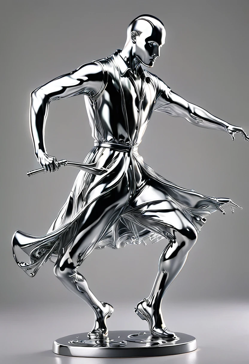 (masterpiece, best quality:1.2), Chrome Metal, dancing guy