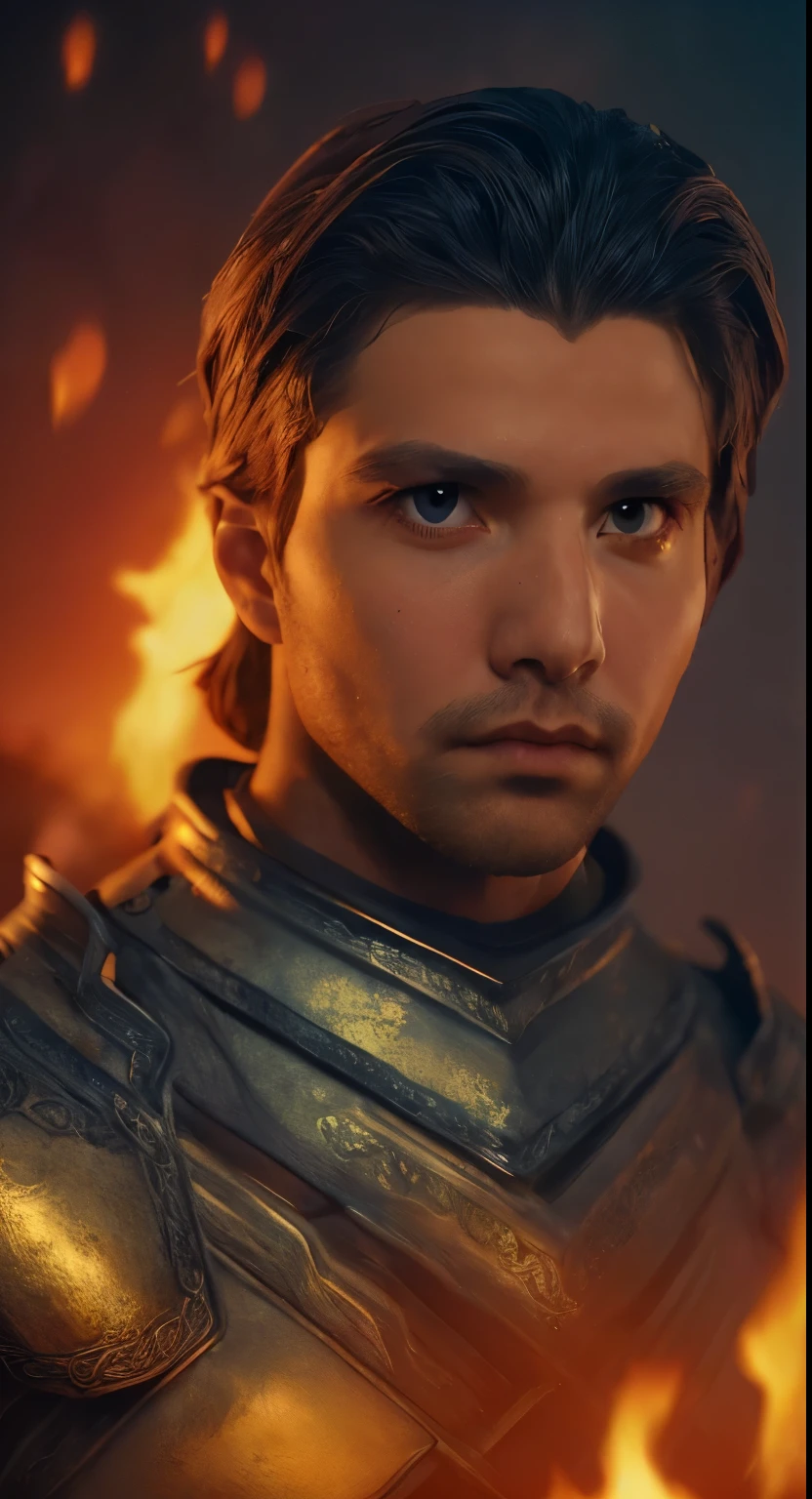 (((Cinematic epic poster))) of Criston Cole wearing a combat armor, Gothic style, (((detailed face))), (a detailed RAW photo of a ), (master part:1.0), (best quality:1.4), (Ultra Highres:1.2), (photorealistic:1.4), 8K resolution, Canon EOS R5, 50 millimeters, Absurd, Ultra Detailed, sharp focus, Cinematic lighting, detailed face, (ULZZANG-6500-V1.1), detailed skin texture, pale skin, chest round, (pale :0.5), Cinematic lighting. (((Abstract flames background, cinematic lighting )))