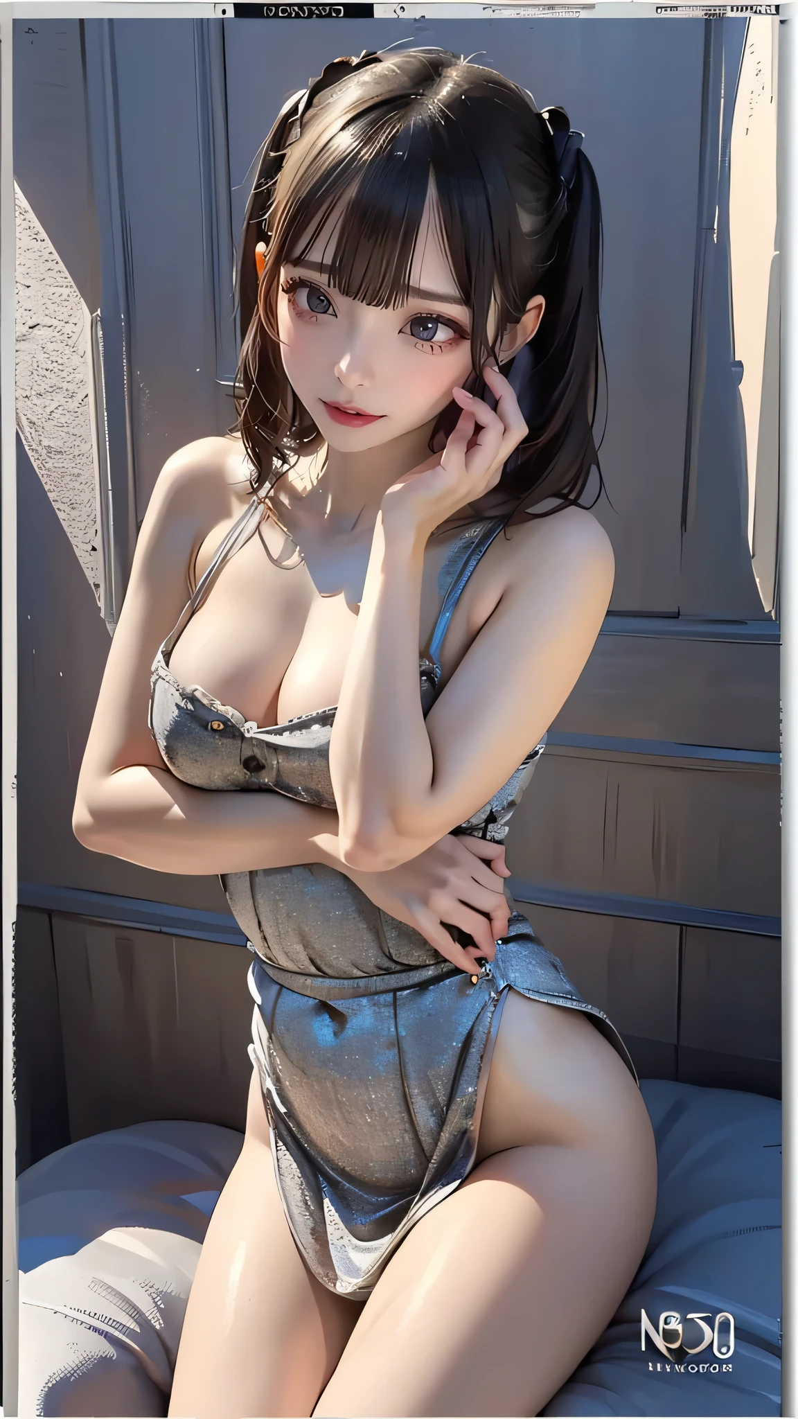 (random pose),spread legs,(Thin type:1.8),(large breasts),(random hairstyle),(Highest image quality,(8K), Ultra-realistic, Best Quality, High quality, High Definition, high quality texture, high detailing, Beautiful detailed, fine detailed, extremely details CG, Detailed texture, realistic representation of face, masterpiece, presence)