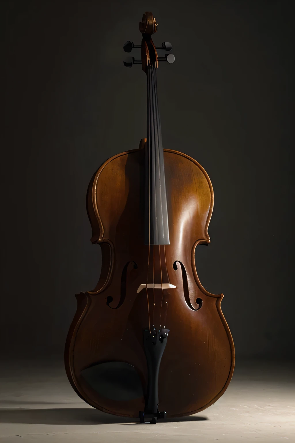 create an image of a cello and piano needs to be a minimalist high-quality image in dark palette in dimensions 1440x1024