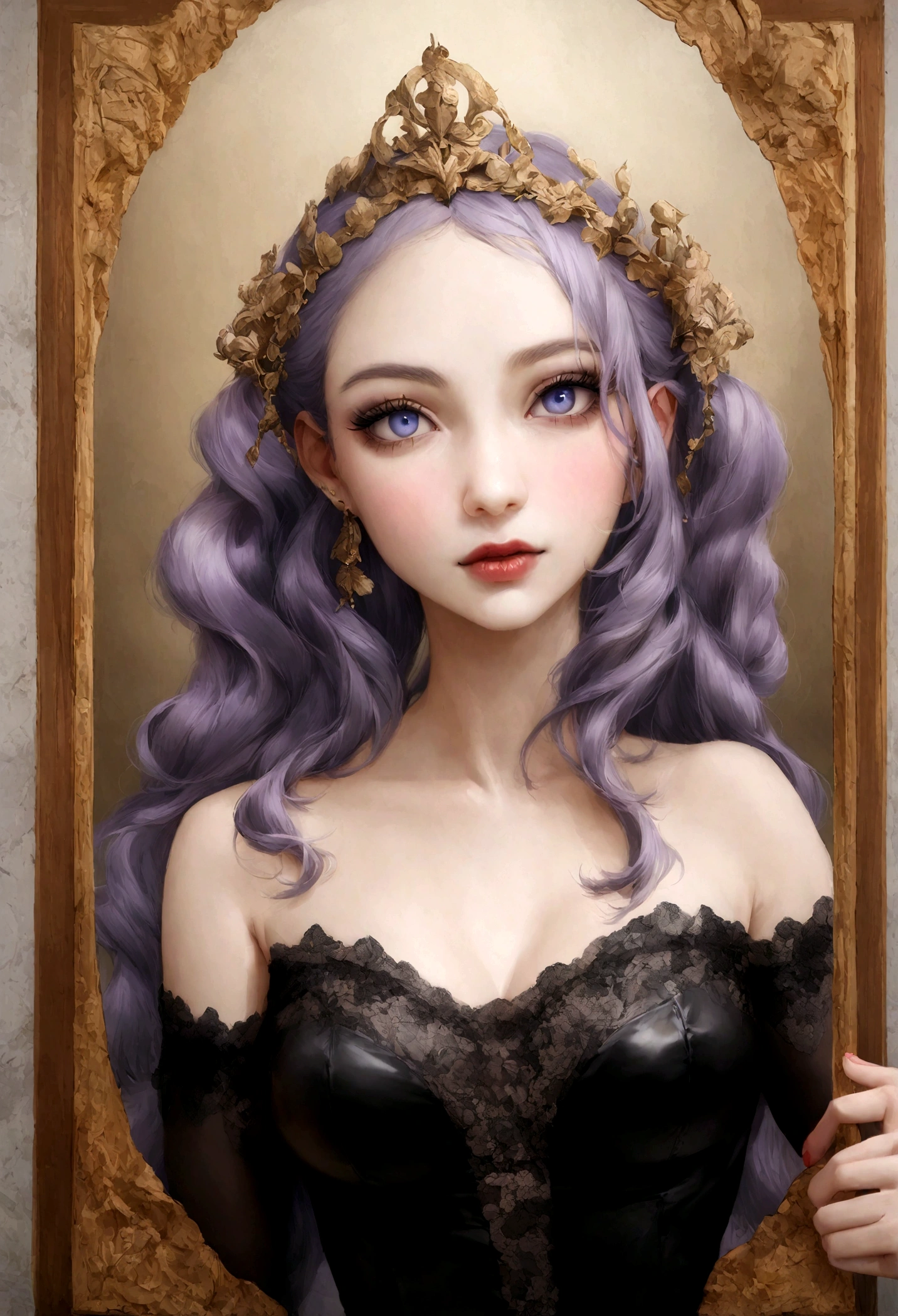 Femme Arafed au complet , fille sexy aux yeux bleus, ultra realistic, Minute details, Portrait de Sophie Mudd, cheveux noirs et grands yeux, selfie d&#39;une jeune femme, Yeux de chambre, violette myers, Sans maquillage, maquillage naturel, regarder directement la caméra, visage avec artgram, beau maquillage, Superbe plan en pied, à genoux sur le lit, dans la chambre, Buste de grande taille