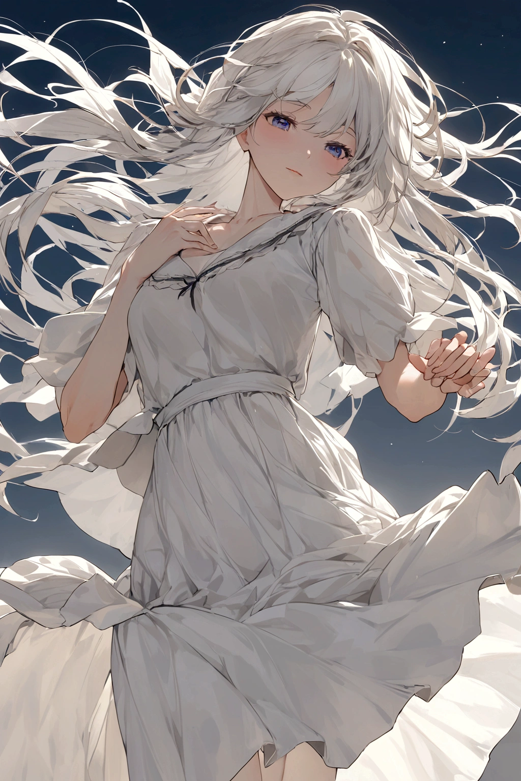 A strong wind exposes her white cotton panties、A strong wind exposes her white cotton panties、Kyoko Otonashi　Maison Ikkoku Low Angle、Long skirt、強風でHolding the flipping skirt with your hand、A strong wind exposes her white cotton panties、:((Holding the flipping skirt with your hand))
