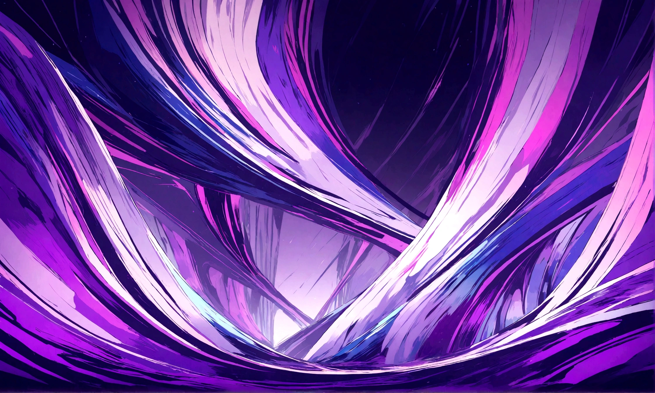 The design features flowing lines and curves in blue and purple hues.、Visually pleasing tech background composition, Create a visually fluid and futuristic image.