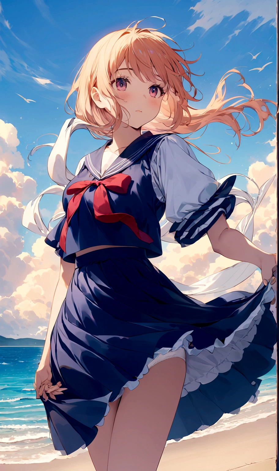 A strong wind exposes her white cotton panties、A strong wind exposes her white cotton panties、Kyoko Otonashi Maison Ikkoku Low Angle、Long skirt、強風でHolding the flipping skirt with your hand、A strong wind exposes her white cotton panties、:((Holding the flipping skirt with your hand))