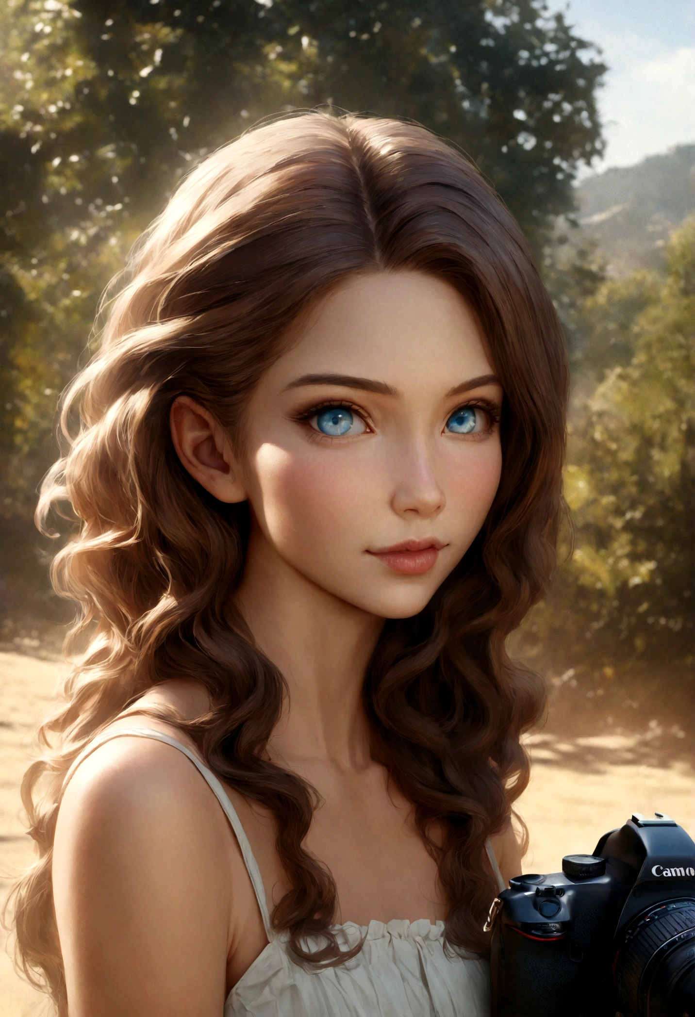 belle femme au cheveux de couleurs brune, aux origines israelienne, wearing a summer dress (a la plage devant un coucher de soleil), very detailed, 22 ans, visage innocent  , natural wavy hair, yeux marron clair, high resolution, Chef-d&#39;ouvrages d&#39;art, Best quality, Intricate details, very detailed, mise au point nette, detailed skin, texture de peau réaliste, texture, detailed eyes, professionnel, 4k, sourire charmant, filmed on Canon, 85 millimeters, faible profondeur de champ, Couleur Kodak Vision, Corps parfaitement ajusté, Extremely detailed, photographier_\(ultra\), photorealistic, Realistic, Post-traitement, Maximum details, roughness, vrai vie, ultra realistic, photorealism, photographie, 8K UHD, photographie
