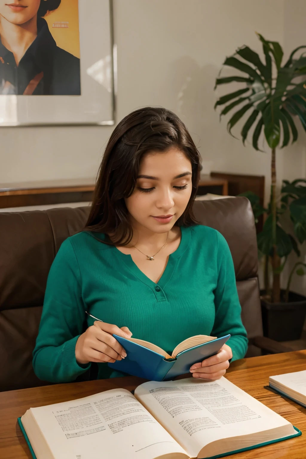 livros em sima da mesa
