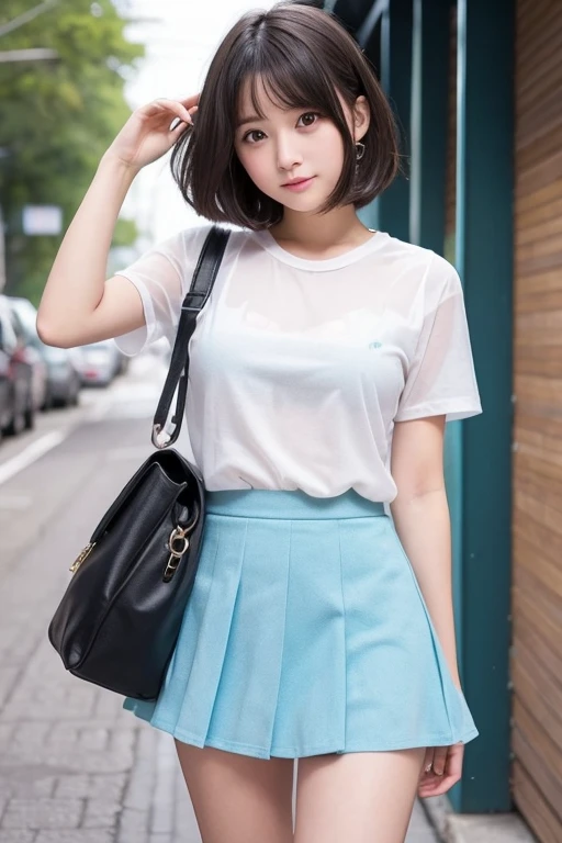 Cute Girls、high school girl、Bob Hair、See-through、mini skirt