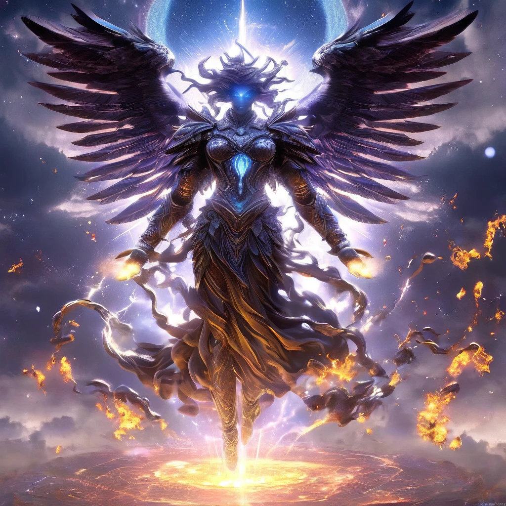 The fusion of the Angel of Life and the Angel of Death creates a being that embodies the cycle of existence. This new entity stands as the Guardian of Balance, overseeing the transitions between life and death with compassion and understanding. It serves as a reminder that both forces are interconnected and necessary for the harmony of the universe. With wings that reflect both light and shadow, this figure symbolizes the dual nature of existence and the eternal dance between creation and destruction. The fusion inspires acceptance of change and the beauty found within the mysteries of life and death.Add Raw Photo, Professional CGI renderings and Akira Toriyama style to the prompts