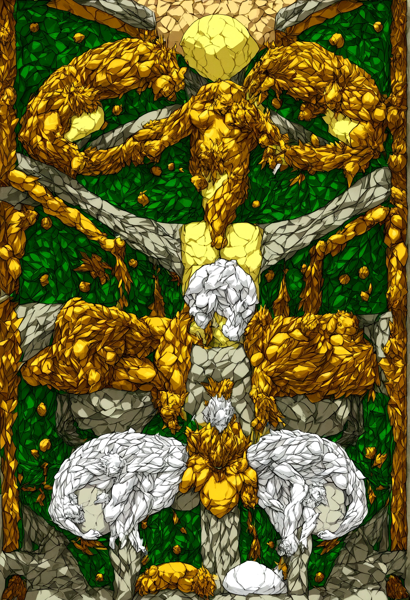 Crie uma obra de arte em 3D de um homem celestial usando um roupa branca adornado com (((detalhes intrincados))). A obra deve incorporar a (((best possible quality))), with an emphasis on (((detalhes extremos))) e uma (((Complex composition))). Utilize uma paleta de cores que reflita uma aura celestial, com tons suaves de azul, Ethereal white and subtle touches of gold. Make sure the composition exudes a sense of otherworldly beauty and tranquility. Inspire-se em artistas como (((H.R. Giger))), (((ZBrushCentral))), e (((Vitaly Bulgarov)))