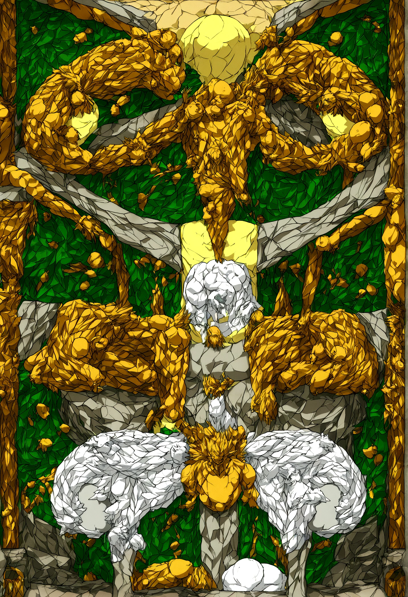 Crie uma obra de arte em 3D de um homem celestial usando um roupa branca adornado com (((detalhes intrincados))). A obra deve incorporar a (((best possible quality))), with an emphasis on (((detalhes extremos))) e uma (((Complex composition))). Utilize uma paleta de cores que reflita uma aura celestial, com tons suaves de azul, Ethereal white and subtle touches of gold. Make sure the composition exudes a sense of otherworldly beauty and tranquility. Inspire-se em artistas como (((H.R. Giger))), (((ZBrushCentral))), e (((Vitaly Bulgarov)))