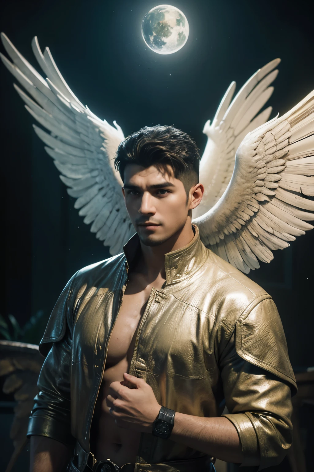 (Professional 3D rendering:1.3) de (Realistic:1.3) Foto de arte mais bonita do mundo，Painting of a man with wings and a sword in the sky, anjo brigando com humanos, FALLEN ANGEL, O Anjo da Morte, anjo da morte, angel watching demon, anjo protegendo o homem, humano alado, the angel of death with a halo, huge wings growing out of arms, wings growing out of arms, Anjo com asas pretas, anjo escuro, fantastic location, majestoso ambiente desordenado)), corpo inteiro 8k unidade render, action shot, poros da pele, very dark lighting, sombreamento pesado, circunstanciado, Rosto detalhado, (vibrante, fotogrdeia realista, Realistic, Dramatic, Escuro, sharp focus, 8k), (Old leather clothes damaged by bad weather:1.4), ((((Use peles)))), (intrincado:1.4), decadente, (altamente detalhado:1.4), pintura digital, rendering by octane, art stations, Conceito-Arte, liso, sharp focus, illustration, germe da arte, (Loish:0.23), Wlop Ilya Kuvshinov, e Greg Rutkowski e Alphonse Mucha Gracias, (global ilumination, studiolight, Light Volumetric), chuva forte, floating particles, patife, fantasia, Onze, corpo inteiroesbian, ((Fundo escuro e antigo:1.3)),CGSesociedade,art stations