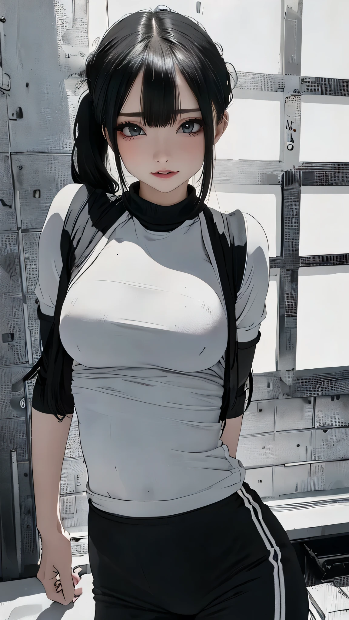 (from behind),gym uniform,(Thin type:1.8),(big breasts),(random hairstyle),(Highest image quality,(8k),ultra-realistic,best quality, high quality, high definition, high quality texture,high detail,beautiful detailed,fine detailed,extremely detailed cg,detailed texture,a realistic representation of the face,masterpiece,Sense of presence)