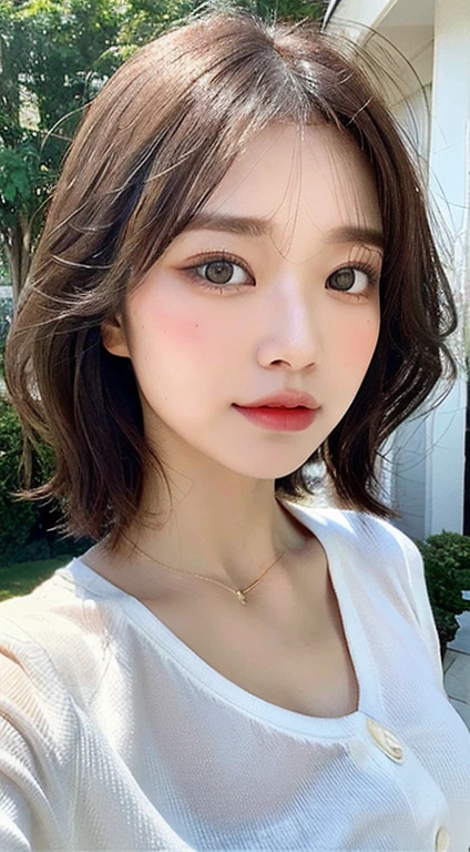 Female、White drool from the mouth、Short Hair Outdoor Fair Skin Disheveled Hair Super Cute、Soft and face、Brown hair、8K resolution、A hyper-realistic、ultra-definition、 Soft body toned ass night、A cup small breasts((Highest Definition、8k、masterpiece:1.3))、Ultra-fine face、Ultra Fine Lips、Fine eyes、double eyelid、Black see-through:1.1,