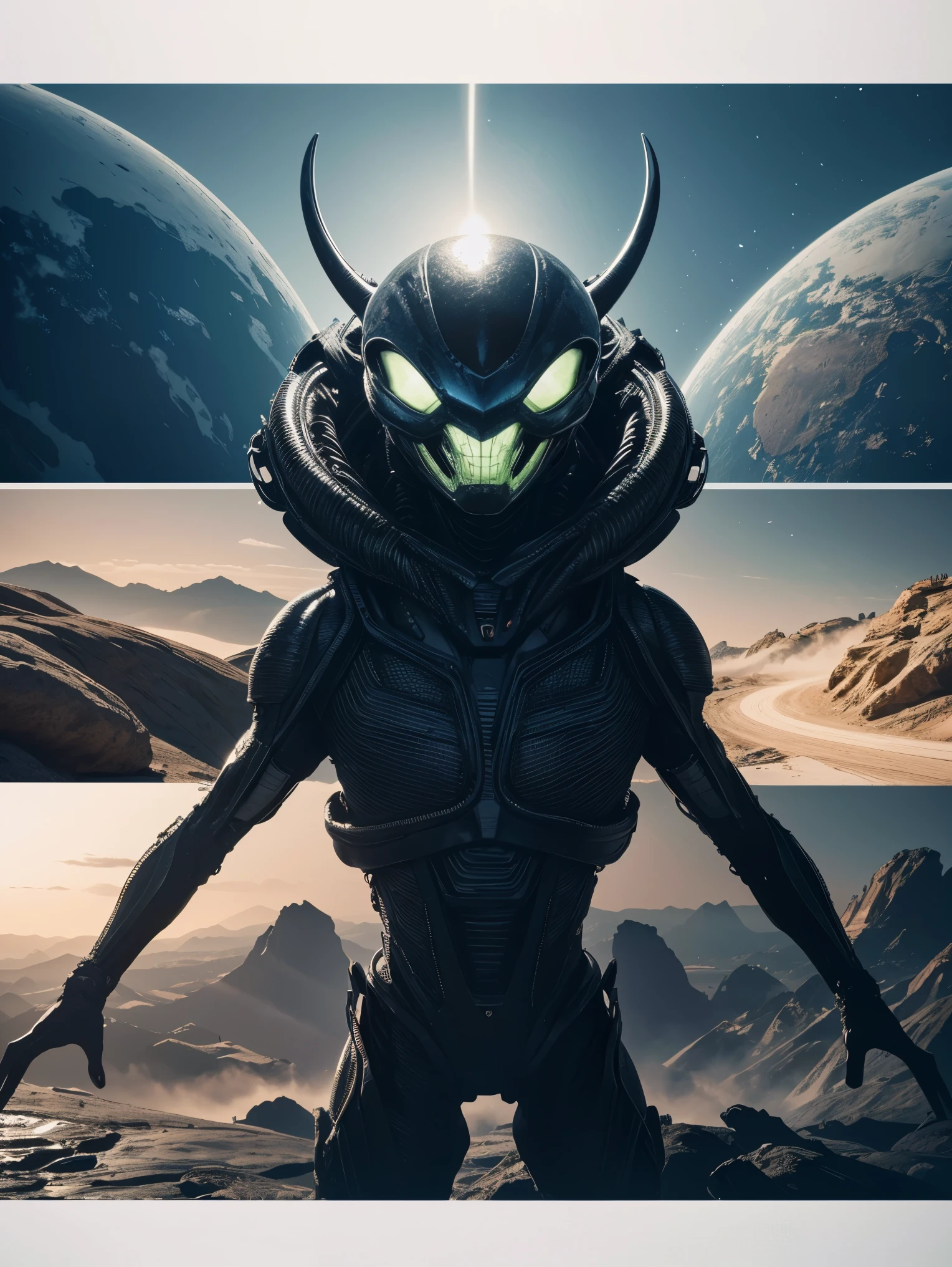 (extremely detailed 8K wallpaper), middle photo alien has taken over the earth, difficult, high detail, dramatic