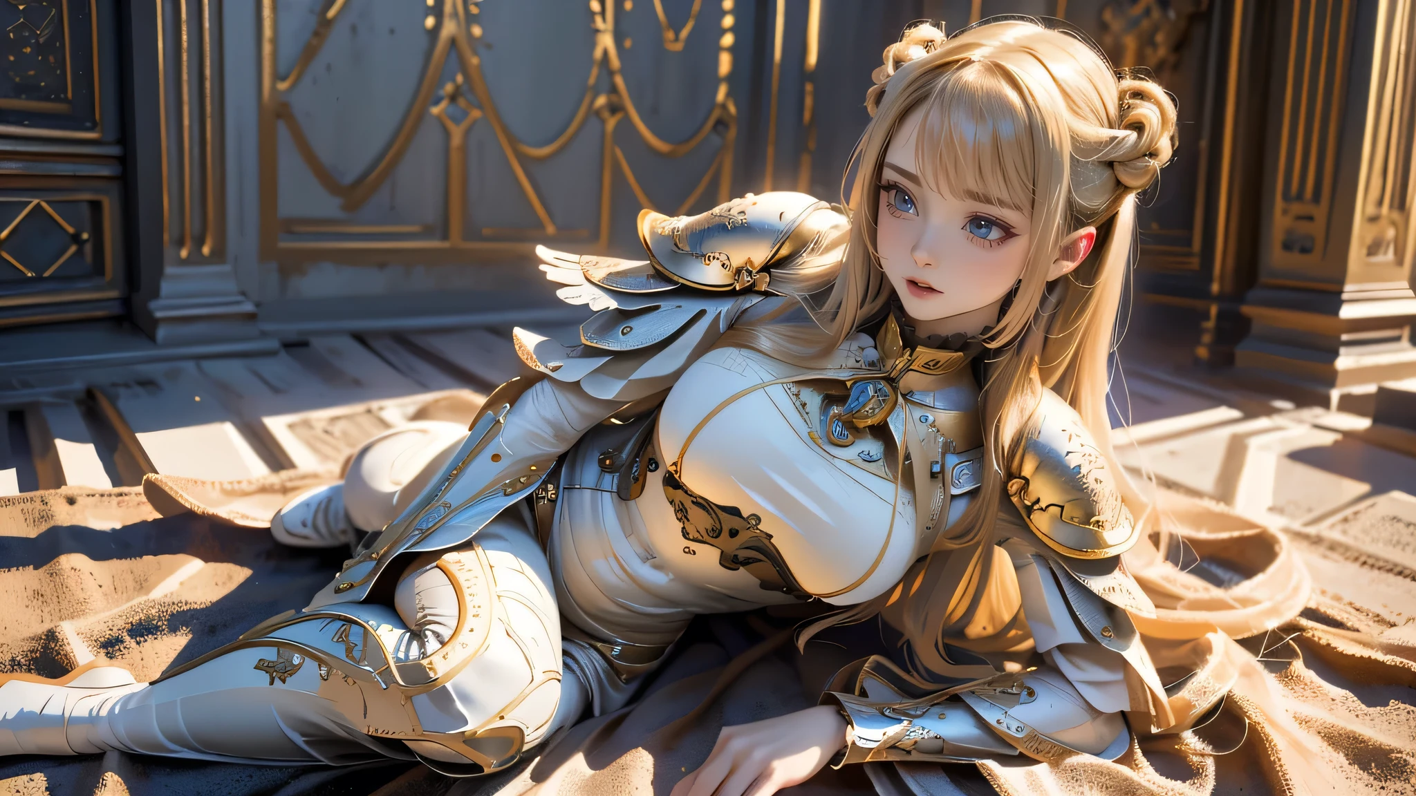 full body,from below,angel armor,(random pose),(Thin type:1.8),(big breasts),(random hairstyle),(Highest image quality,(8k),ultra-realistic,best quality, high quality, high definition, high quality texture,high detail,beautiful detailed,fine detailed,extremely detailed cg,detailed texture,a realistic representation of the face,masterpiece,Sense of presence)