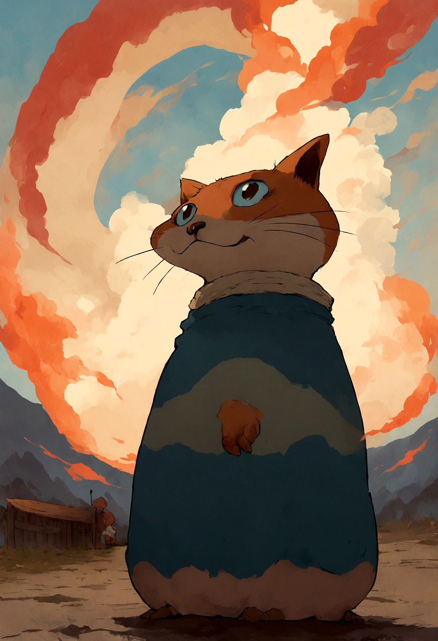 super gato, studio_ghibli_anime_style style, 2d