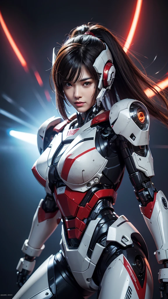 Textured skin, Super Detail, high details, High quality, Best Quality, hight resolution, 1080p, hard disk, beautiful,(War Machine),(Rocket Missile),Beautiful Cyborg Woman,Mecha Cyborg Girl,Battle Mode,Girl with a mecha body,A powerful cyborg woman, sleek and futuristic, with advanced mechanical augmentations that enhance her strength and capabilities.