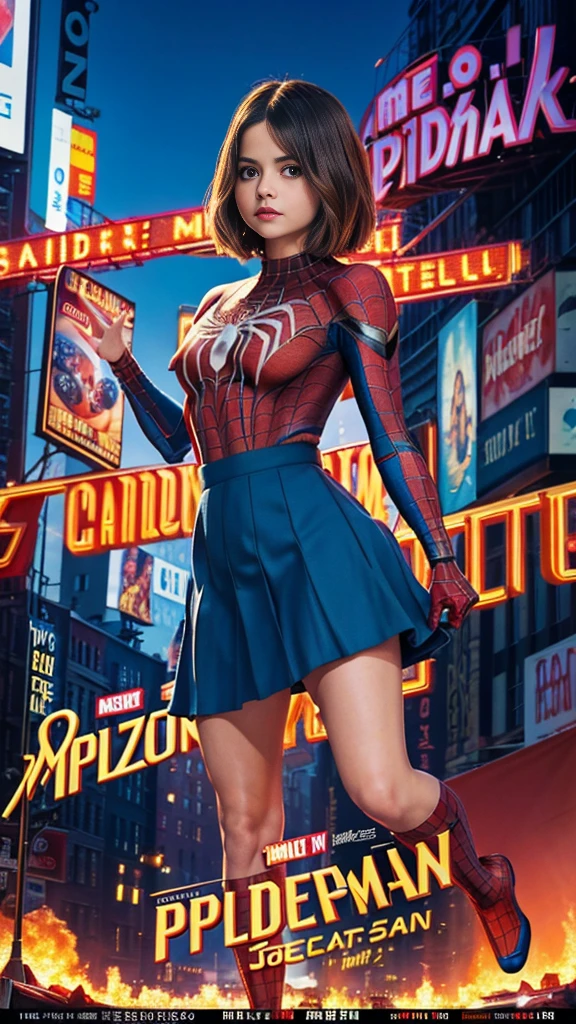 Jenna Louise Coleman、マーベルコミックの映画Poster、so beautiful、Movies about Spider-Man、sexy、whole body、Wearing a skirt、Premiere Date、Poster、belly buttonを突き出す、new york、She's wearing a ripped Spiderman suit、The suit is torn、Wearing a skirt、Red and black color scheme、dynamic、masterpiece、highest quality、Super detailed、Very detailed、Delicate and beautiful shine、Ultra-high resolution、Cinematic、break、breakドロップ、(Torn clothes:1.5)、(Wet clothes:1.4)、Bare shoulders、Real Rain、Wet Hair、belly button、Exposed Skin、sexyな肩を披露