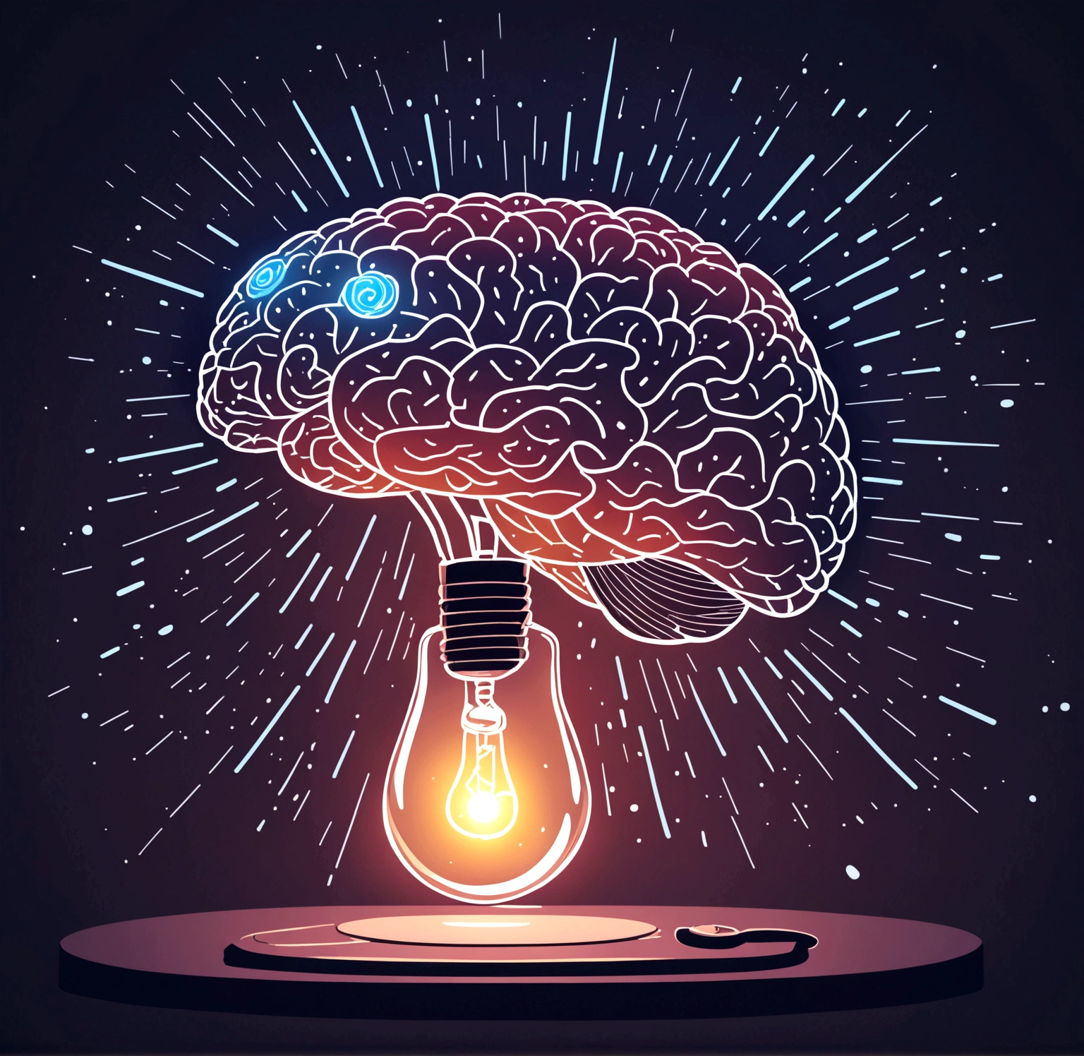a lamp with a brain inside and a lamp with a brain inside, chuva de ideias, Intelligence, electric chuva de ideias, dispositivo completo, pensamento de design, por Matt Cavotta, light bulb, SVG illustration, icon for an AI application, Nootropic Stimulant, hd illustration, em fundo claro, artificial Intelligence logo, por Alexander Brook