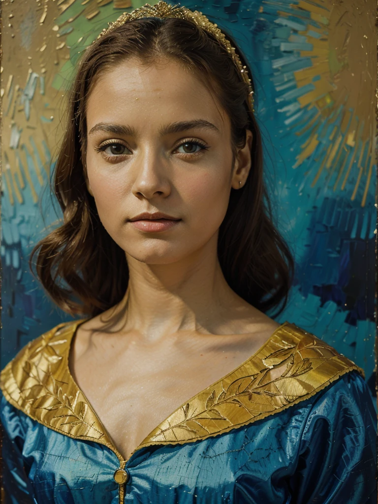 pintura de oleo al relieve de Alicia Alonso al estilo Vincent Van Gogh