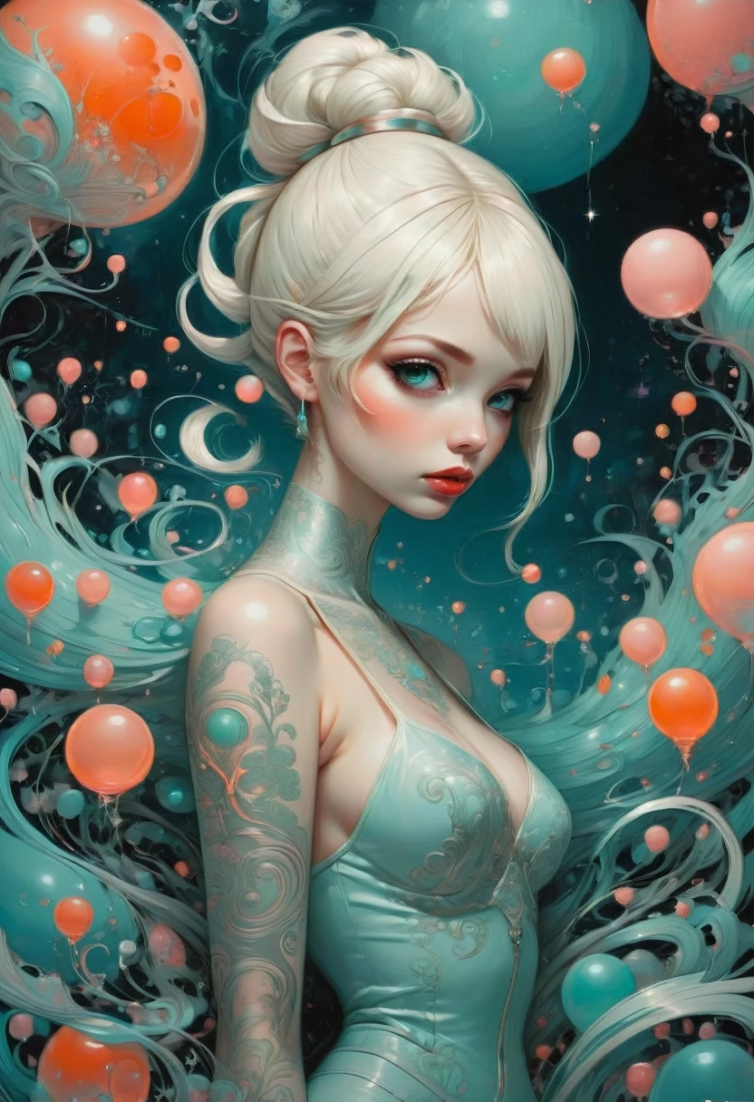 bad Girl, by Tara McPherson, best quality, masterpiece, very aesthetic, perfect composition, intricate details, ultra-detailed