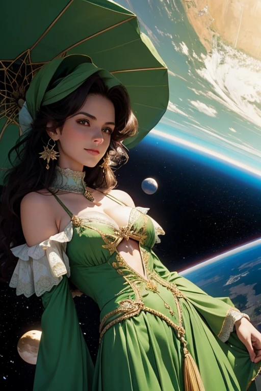 1 planeta verde esmeralda,seen from space 
