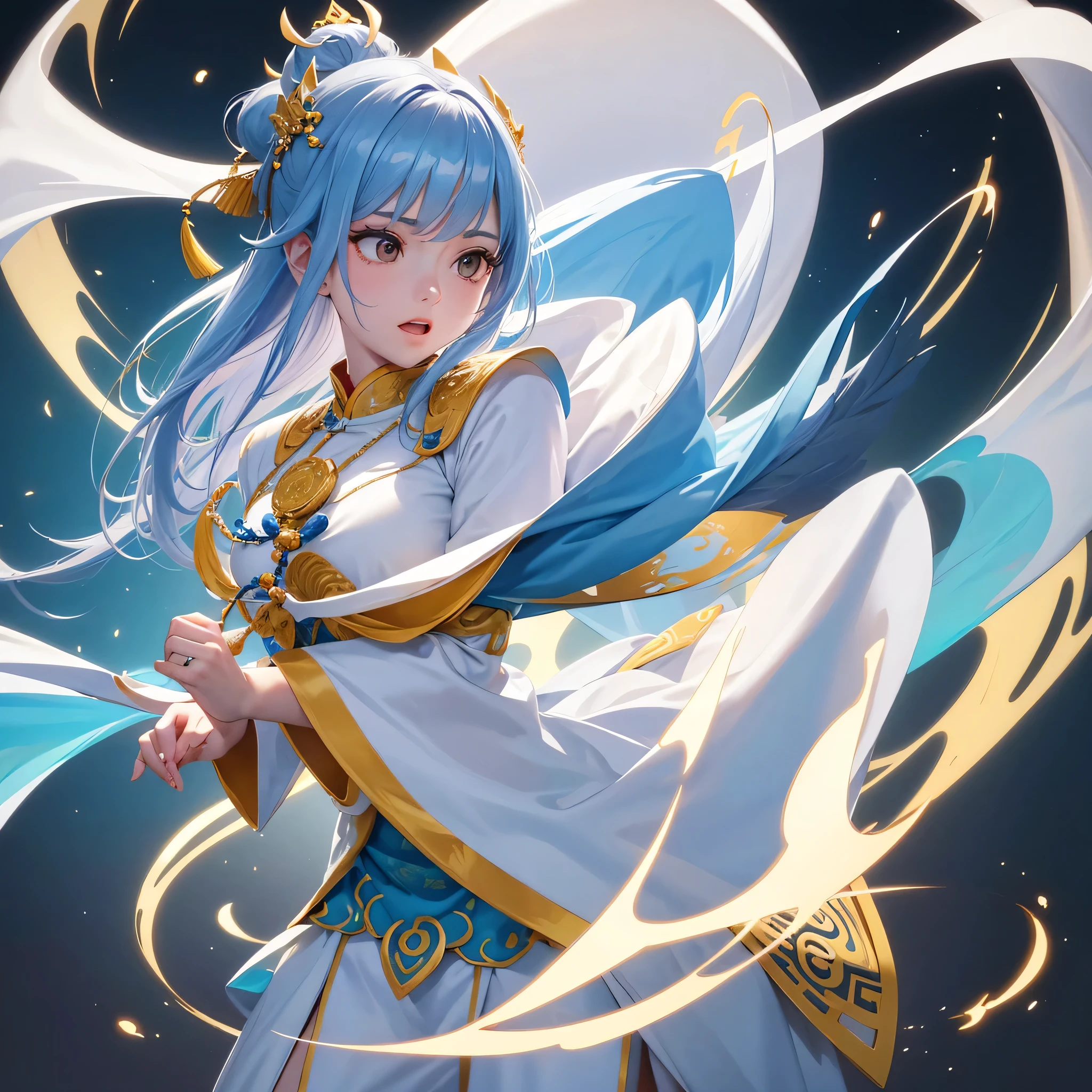Uma garota, ancient chinese costume, todo o corpo, luz do sol, rosto claro, limpar fundo branco, Obra de arte, super detalhe, Epic composition, ultra HD, alta qualidade, extremamente detalhado, arte oficial, papel de parede uniforme 8k, super detalhe, 32k
