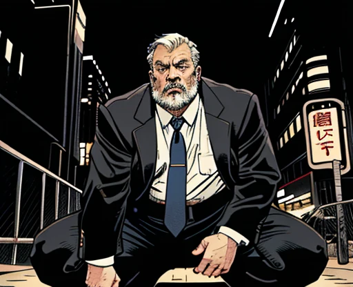 Only plump chubby extremely thick thighs large belly fat older male,old chubbyMature man, best quality, japanese office worker, black coat, black pants, white shirt, red tie, tired, white socks, bad, masterpiece, super high resolution, detailed background, reality, illustration, single, 1 boy, muscle man, beard, street at night, muscle, facial hair, volume lighting, depth of field, wheezing, raised crotch, handsome action, big dynamic, fotografia de Corpo completo imagem de corpo inteiro, low side angles. Detailed image dynamic image. He doesn&#39;t wear clothes,  fotografia de Corpo completo imagem de corpo inteiro, low side angles. Detailed image dynamic image.