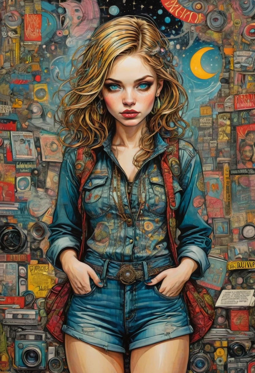 bad Girl, Mean Girl, cool Girl, Man clothing, by Lynda Barry, best quality, masterpiece, very aesthetic, perfect composition, intricate details, ultra-detailed