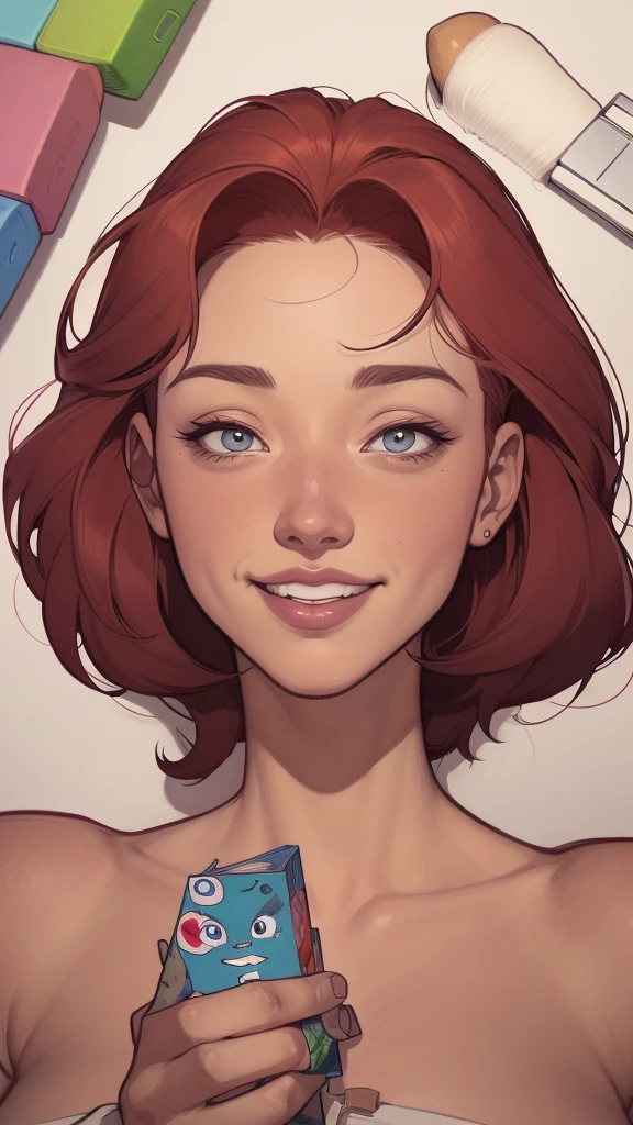um desenho animado de uma mulher com um sorriso no rosto, retrato de desenho animado, arte dos desenhos animadosstyle, pintura digital de desenho animado, por Jason Chan, arte de pintura digital dos desenhos animados, arte digital dos desenhos animados, arte dos desenhos animados style, arte dos desenhos animados, por Ryan Yee, desenho animado de arte digital, cartoon style illustration, em estilo cartoon, arte conceitual de desenho animado, desenho animado realista, Design de personagens de retrato