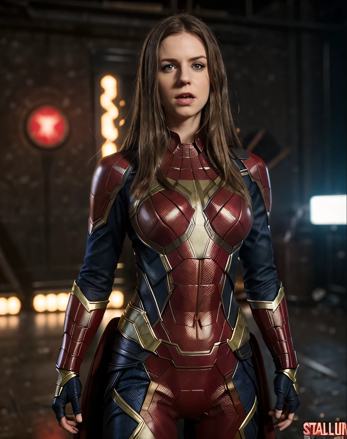 cinematic photo Marvel Cinematic Universe ,realistic, best quality, StellaCoxQuiron, . Superheroes, epic battles, colorful, highly detailed . 35mm photograph, film, bokeh, professional, 4k, highly detailed