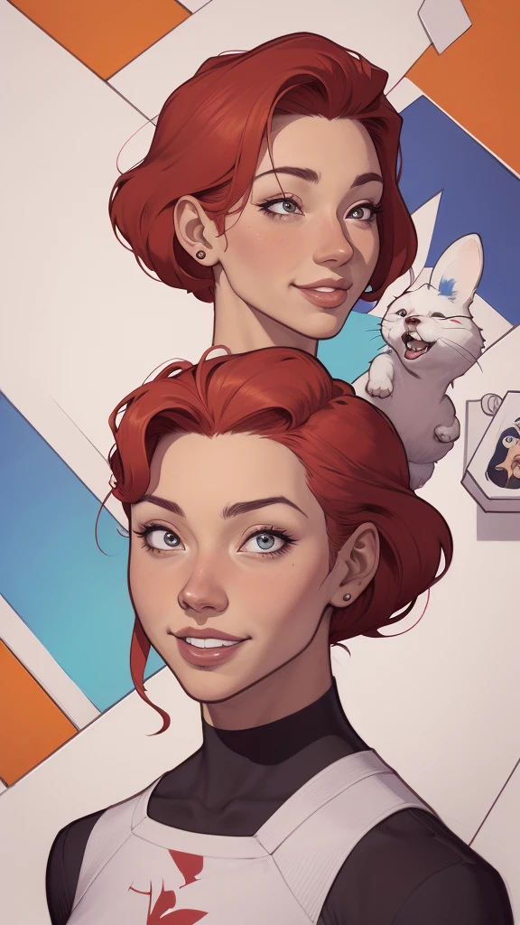 um desenho animado de uma mulher com um sorriso no rosto, retrato de desenho animado, arte dos desenhos animadosstyle, pintura digital de desenho animado, por Jason Chan, arte de pintura digital dos desenhos animados, arte digital dos desenhos animados, arte dos desenhos animados style, arte dos desenhos animados, por Ryan Yee, desenho animado de arte digital, cartoon style illustration, em estilo cartoon, arte conceitual de desenho animado, desenho animado realista, Design de personagens de retrato