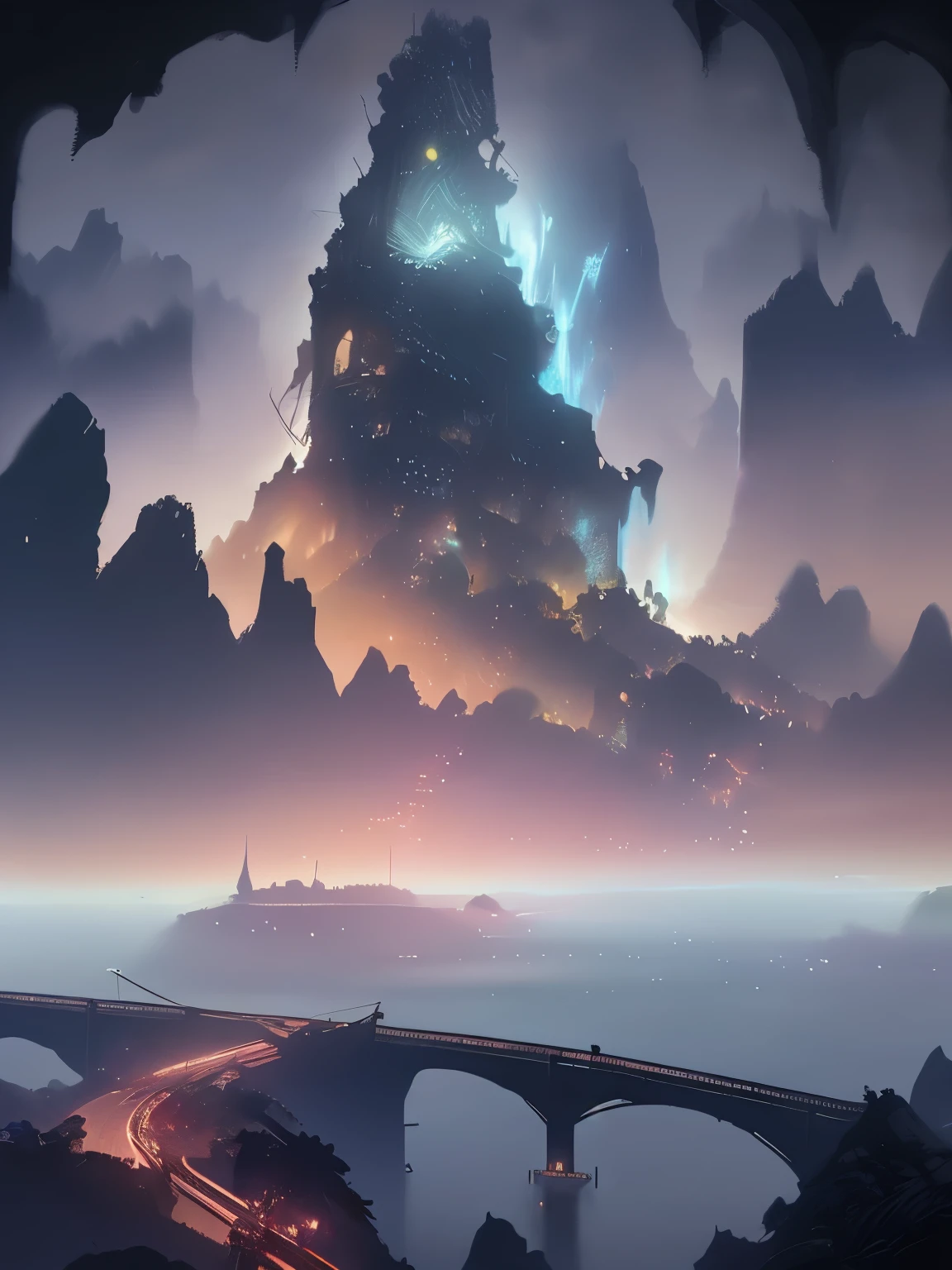 A bridge connecting the world, grow, close, detailed, Sharp focus, elegant, Very detailed, figure, complicated, beautiful, Trend Art Station, Pixiv, Digital Art, By Jordan Grimmer and Greg Rutkowski, Wow, Studio Ghibli, final fantasy