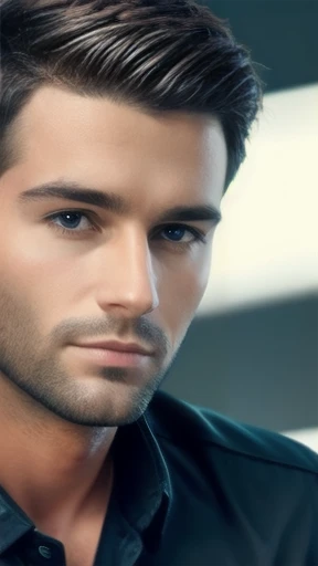   German men 30 years old focus on the character face.