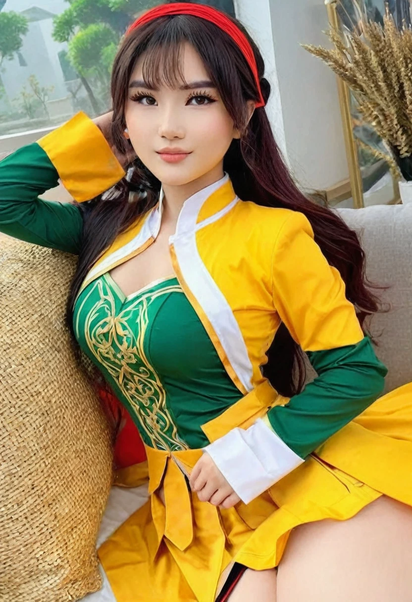 (((high quality:1.2))), Work of art, (8k), extremely detailed, ((High detail:1.2)) ((best resolution)), (Hotlexi woman), Solo, 24 year old Vietnamese female, ((cosplay anime outfit)),