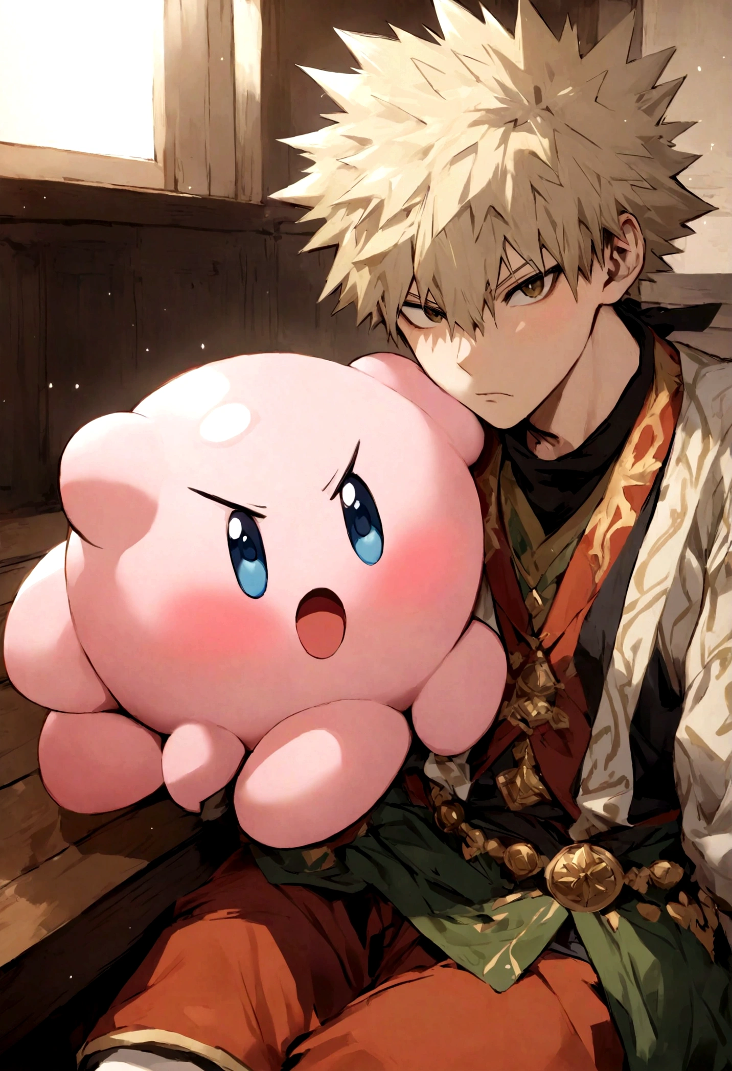 kirby that looks like bakugo from my hero akademia