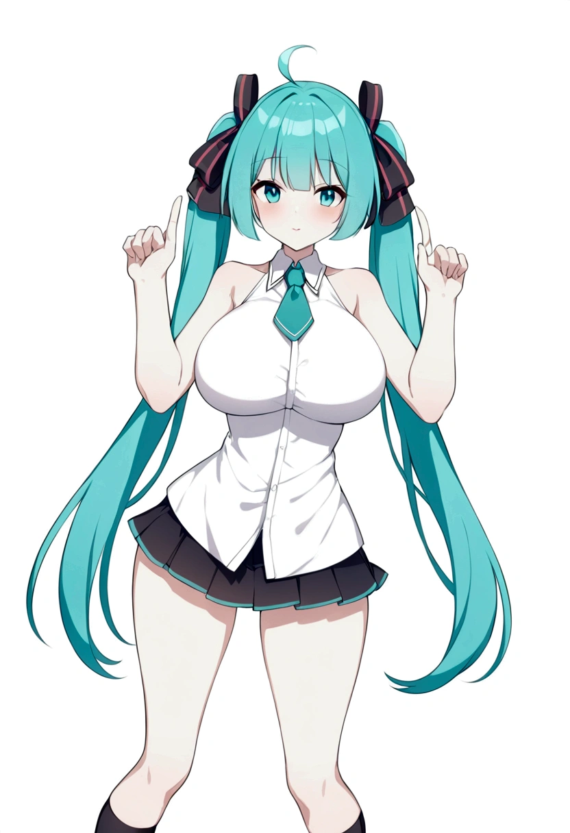 Big Breasts、Hatsune Miku、mini skirt