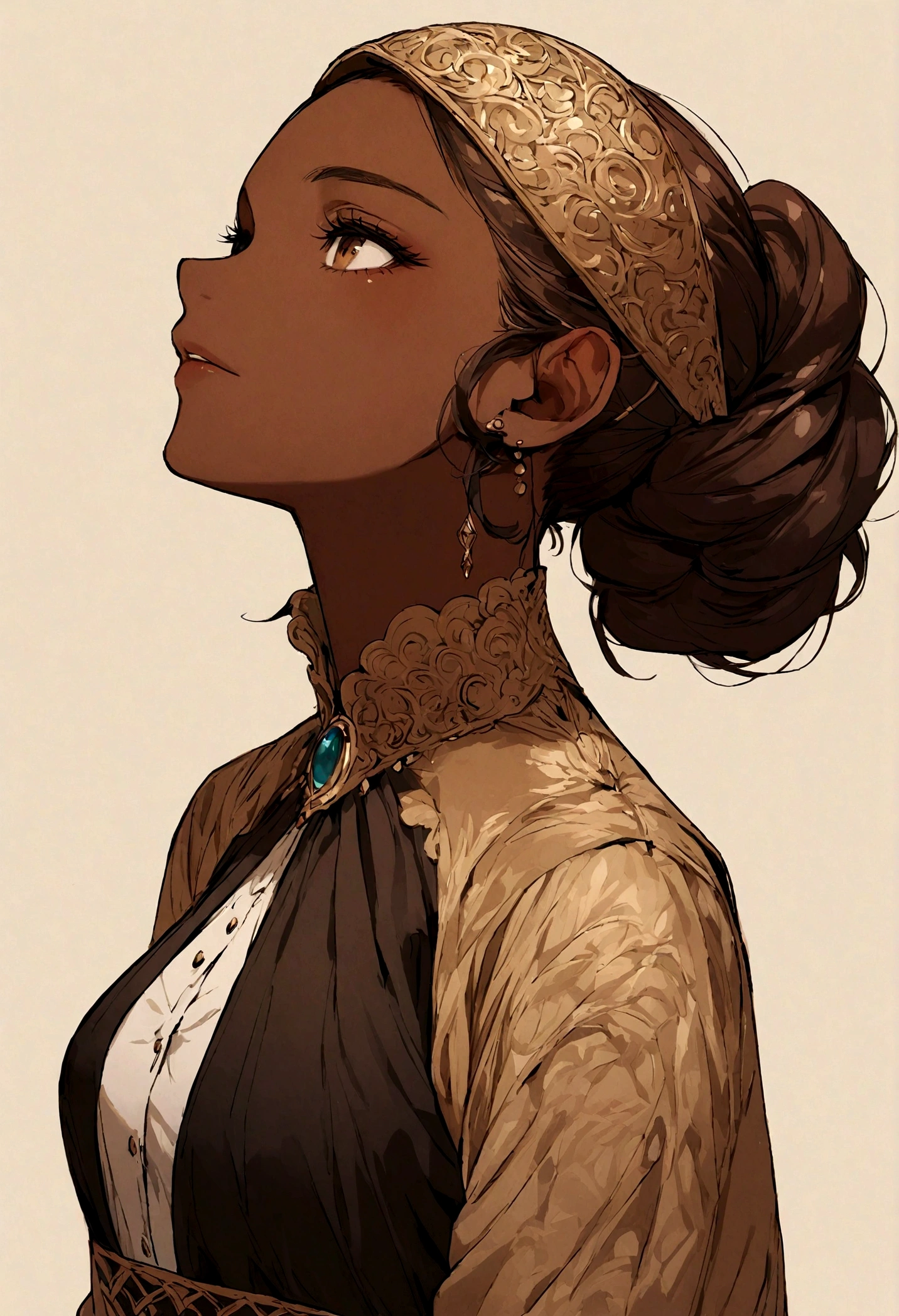 woman with dark brown skin, cocoa skin