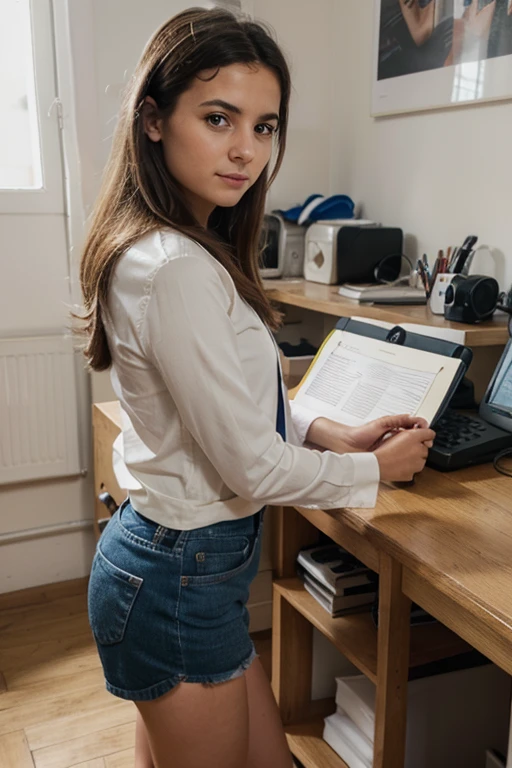 Crée-moi dautres photo de la même fille qui travail