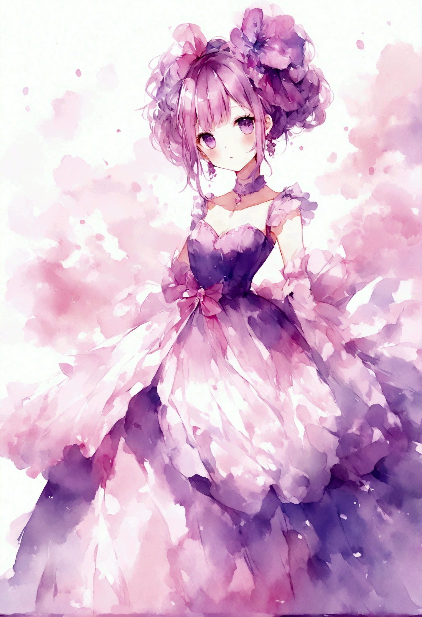 Prom Digital Wallpaper Digital Art Watercolor Purple and Pink