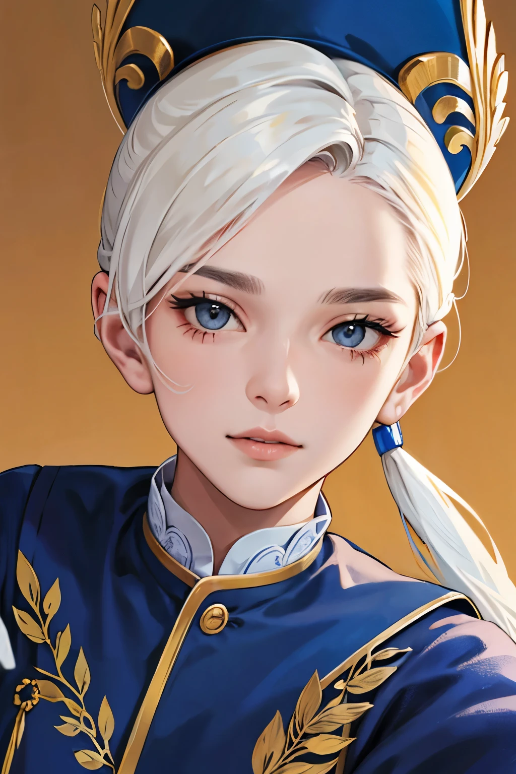 nsfw, obra-prima, melhor qualidade, ultra-detalhado, semi-realista, detailed facial features,1 garota,cabelos aazuis, voluptuoso, usando uniforme escolar escuro, Shy look,decotado,
