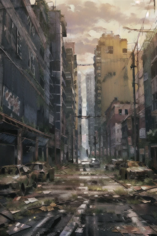 post apocalyptic, background, orange hue